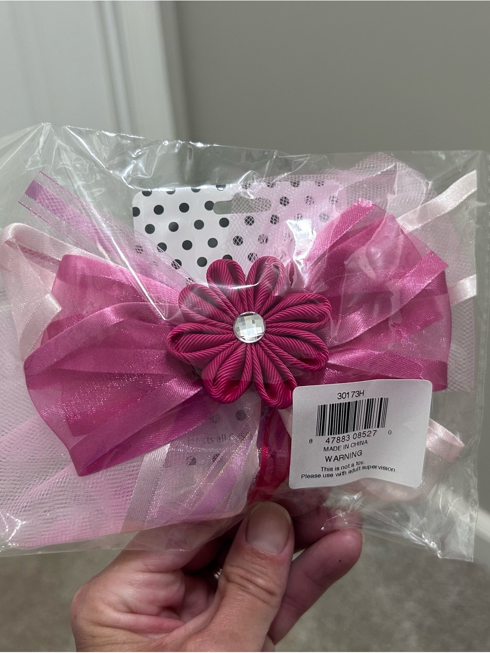 Girls Pink Flower Bow Headband - Unbranded